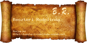 Beszteri Rodelinda névjegykártya